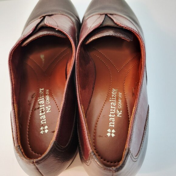 Naturalizer N5 COMFORT Sienna/Brown Lecture Two Tone Leather Sz 8M Slip on Shoe - Picture 5 of 9